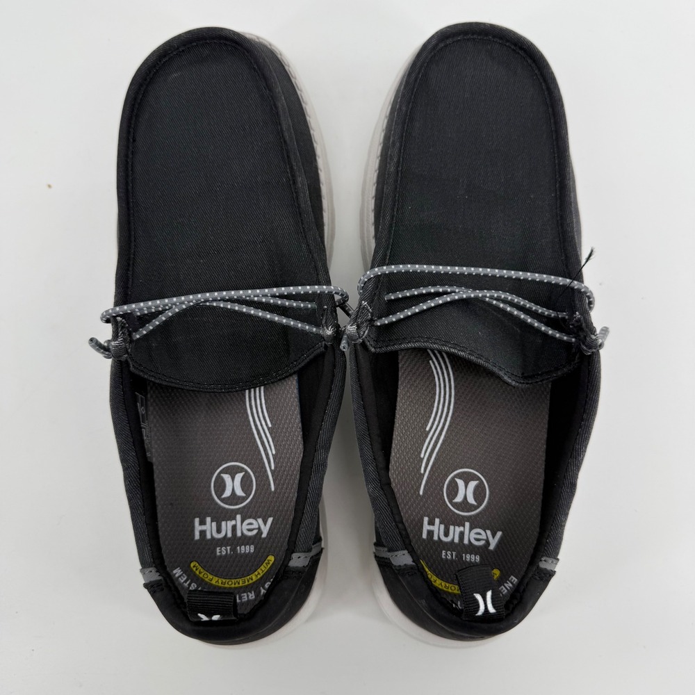 Hurley Laguna Mens 8 Black‎ Water Repellent Memory Foam Slip On Loafers 1899593